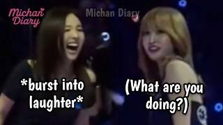 nayeon and momo *burst into laughter* right after trying to do a kiss pose