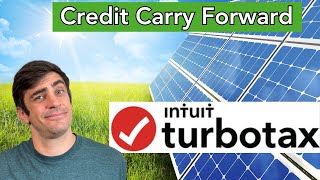 Solar Credit Carry Forward - TurboTax