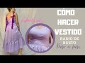 CÓMO HACER VESTIDO CON COPAS A PARTIR DE RADIO DE BUSTO FALDA CORTA ADELANTE Y LARGA ATRAS #DRESS