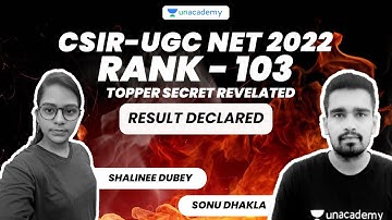 AIR -103 | CSIR-UGC NET 2022 | Topper