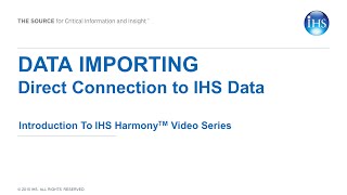 Data Importing -  Direct Connection to IHS Data screenshot 2