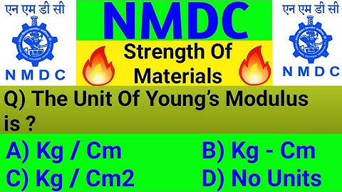 Strength Of Material Objective Questions For NMDC Exam || NMDC Junior Officer || Mechanical Question