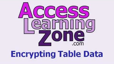 Microsoft Access Data Encryption Seminar