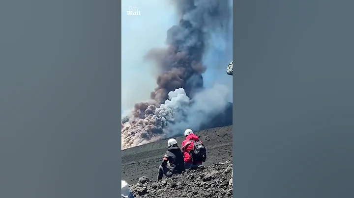 Mount Etna erupts while tourists are on tour