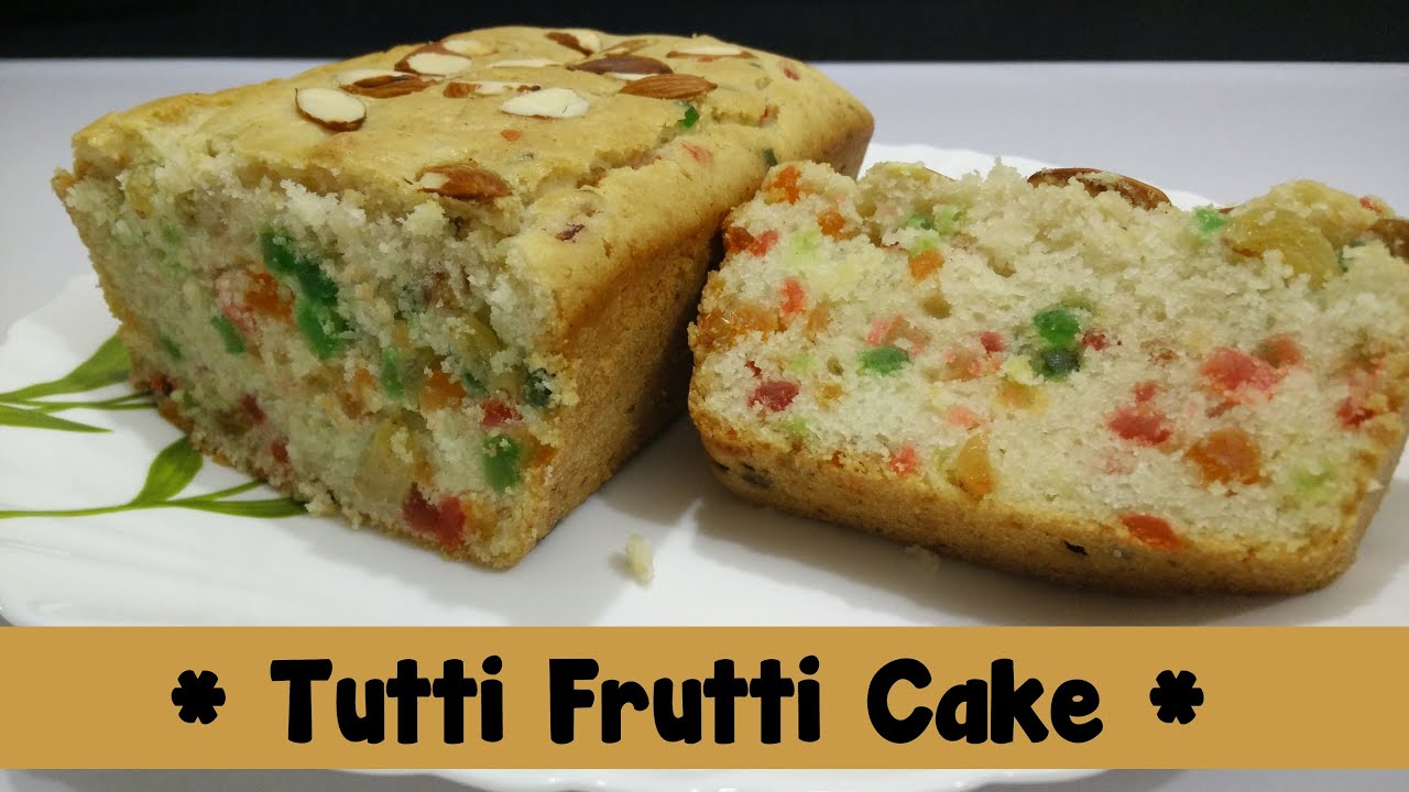 Eggless Tutti Frutti Cake Recipe in Hindi By Cooking with