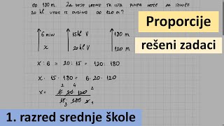 Proporcije rešeni zadaci -  prva godina srednje škole