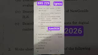BLIS 229 ICT in Libraries June 2026 TEE#Ignou #BLI #librarian