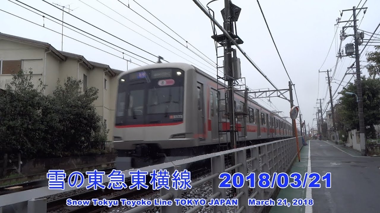 雪の東急東横線 18 03 21 Tokyo Railway Of The Day It Snowed Tokyu Toyoko Line 雪 東横線 Youtube