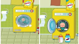 Pepi house | trying to bath the baby in washing machine screenshot 2