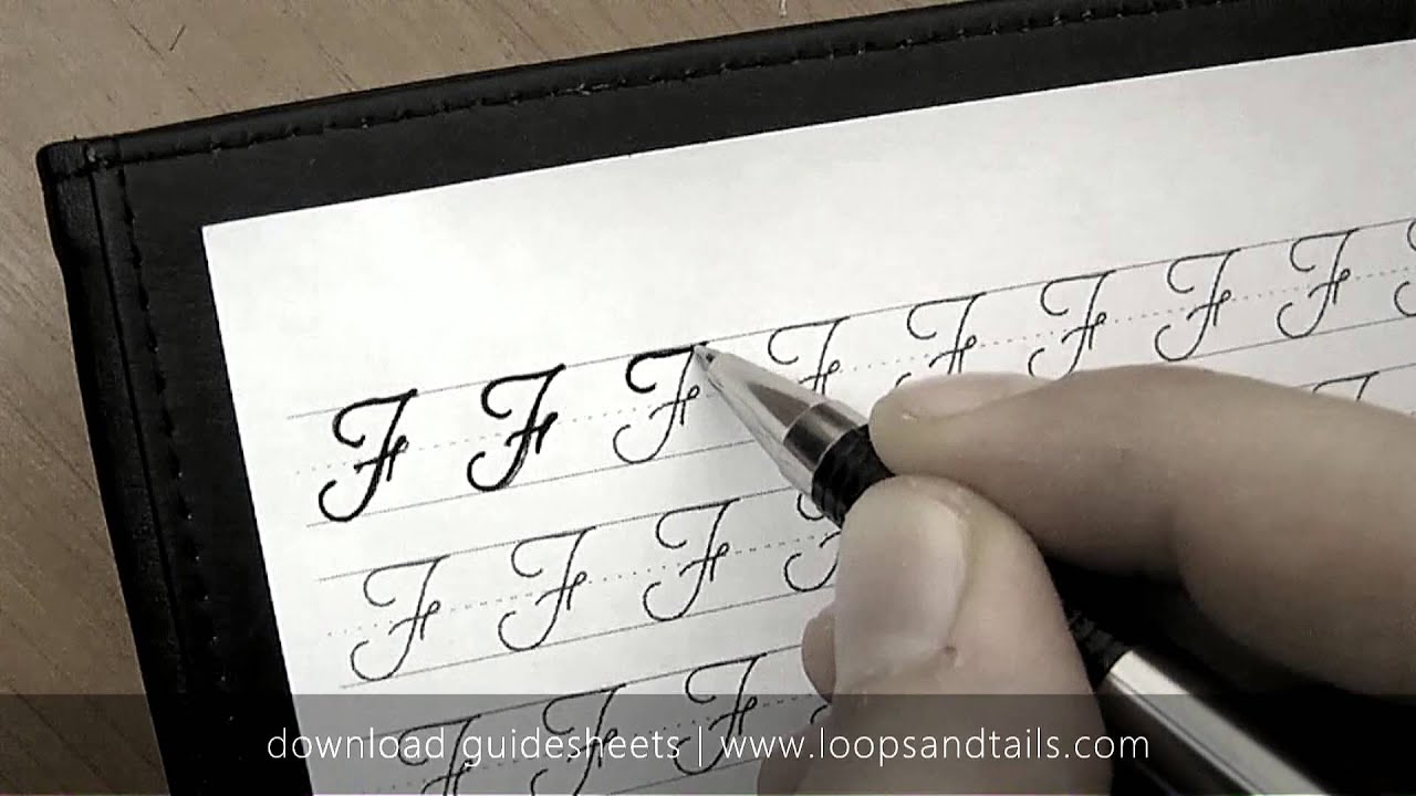 Learn cursive handwriting - Capital F - YouTube