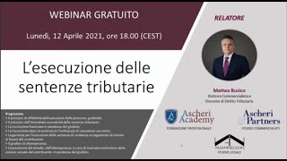 Webinar: L'esecuzione delle sentenze tributarie