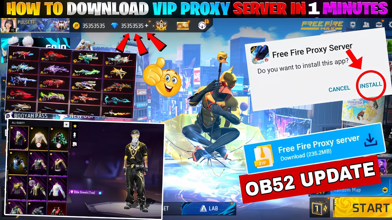 "OB52" ViP 😍 How To Download Proxy Server 🔥💯😱 | Free Fire Proxy Server | 100% WORKING 