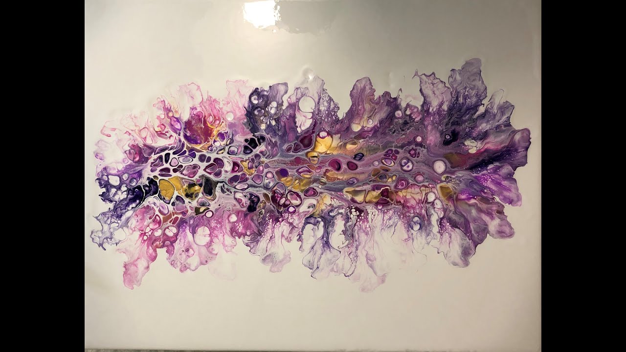 (#12) Acrylic Pouring Swipe Technique with Negative Space - YouTube