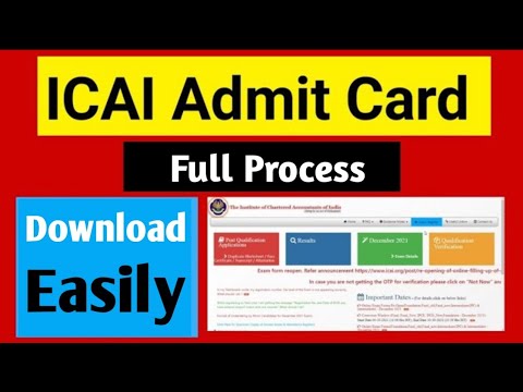 How to Download ICAI Admit Card DECEMBER 2021 EASILY  || Dec 2021 CA Admit Card || Being CA ||