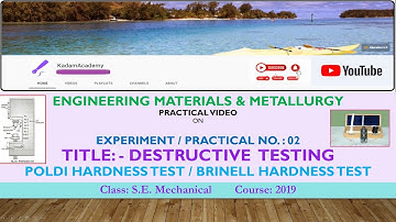 Destructive  testing : (TITLE) Poldi hardness Test / Brinell hardness Test Practical