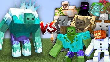 MUTANT FROZEN ZOMBIE vs ALL MUTANT MOBS in MINECRAFT MOB BATTLE