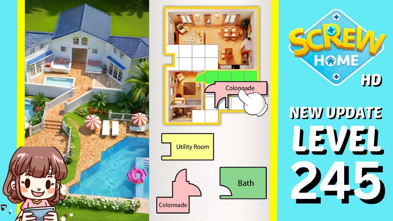 Screw House Example Screw Home Level 245 Solution Walkthrough (New Version) - YouTube