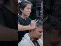 Relaxing Massage By Female barber #asmr #asmrsounds #headmassage #shorts