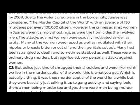 Crime Junkie plagiarism scandal - The Women of Juarez