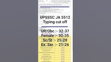 UPSSSC Junior Assistant 5512 Typing Cut Off 2025 #ytshorts #shorts #shortsvideo #viral  #upsssc