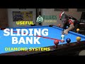 Diamond systems for aiming largeangle sliding bank shots into corner and side pockets