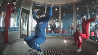 Practice back-flying to sit-flying transitions in the wind tunnel