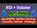 Bank nifty option buying strategy  rsi  volume zerodha streak  streak