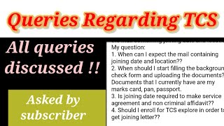 Queries Regarding TCS | all queries discussed | tcs BGC form | #tcs #tcser