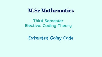 Coding Theory_Extended Golay Code