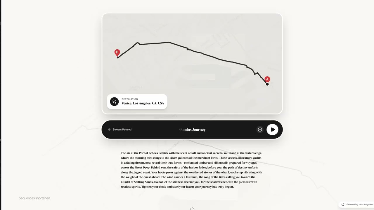Gemini 3 Flash: Generate a narrative of your journey