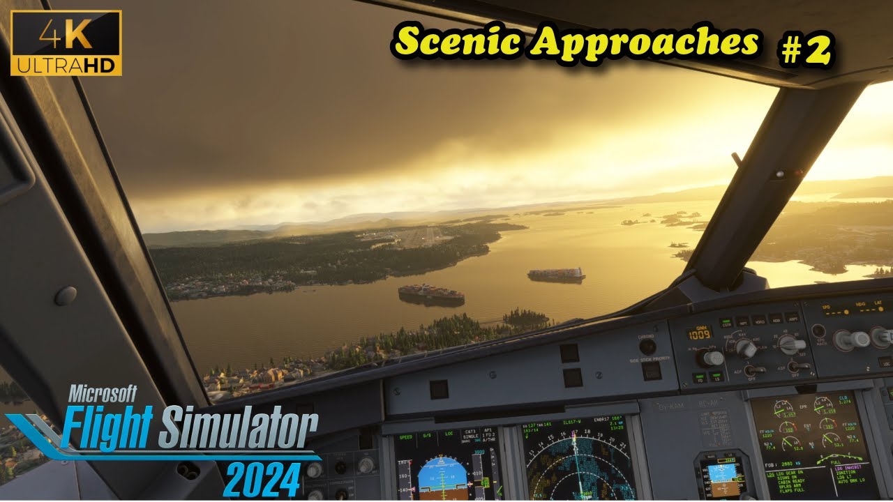 Flight Simulator 2024 | Stunning Sunset Landing at Bergen (ENBR) | Fenix A320 | 4K Ultra Graphics