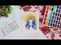 Portrait painting with fabercastell solid watercolors