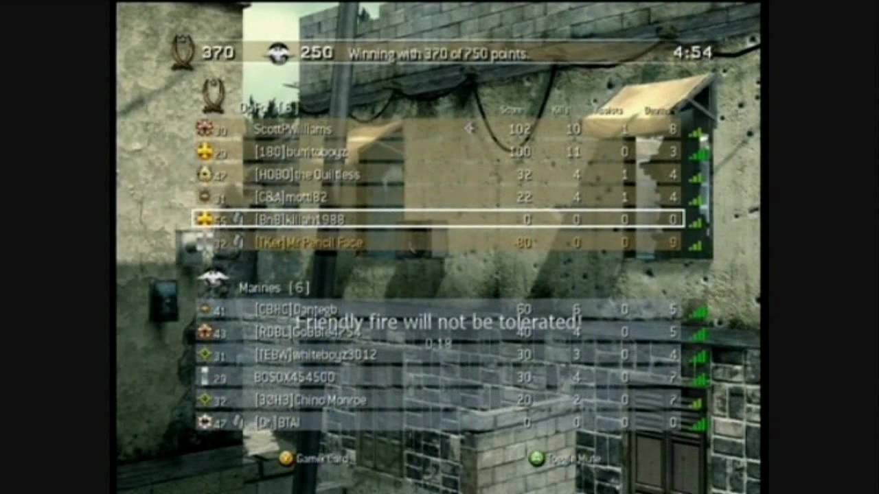 TeamKilling Team Deathmatch on Call Of Duty 4 COD4