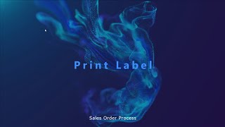 Print Label - Sales Order Process