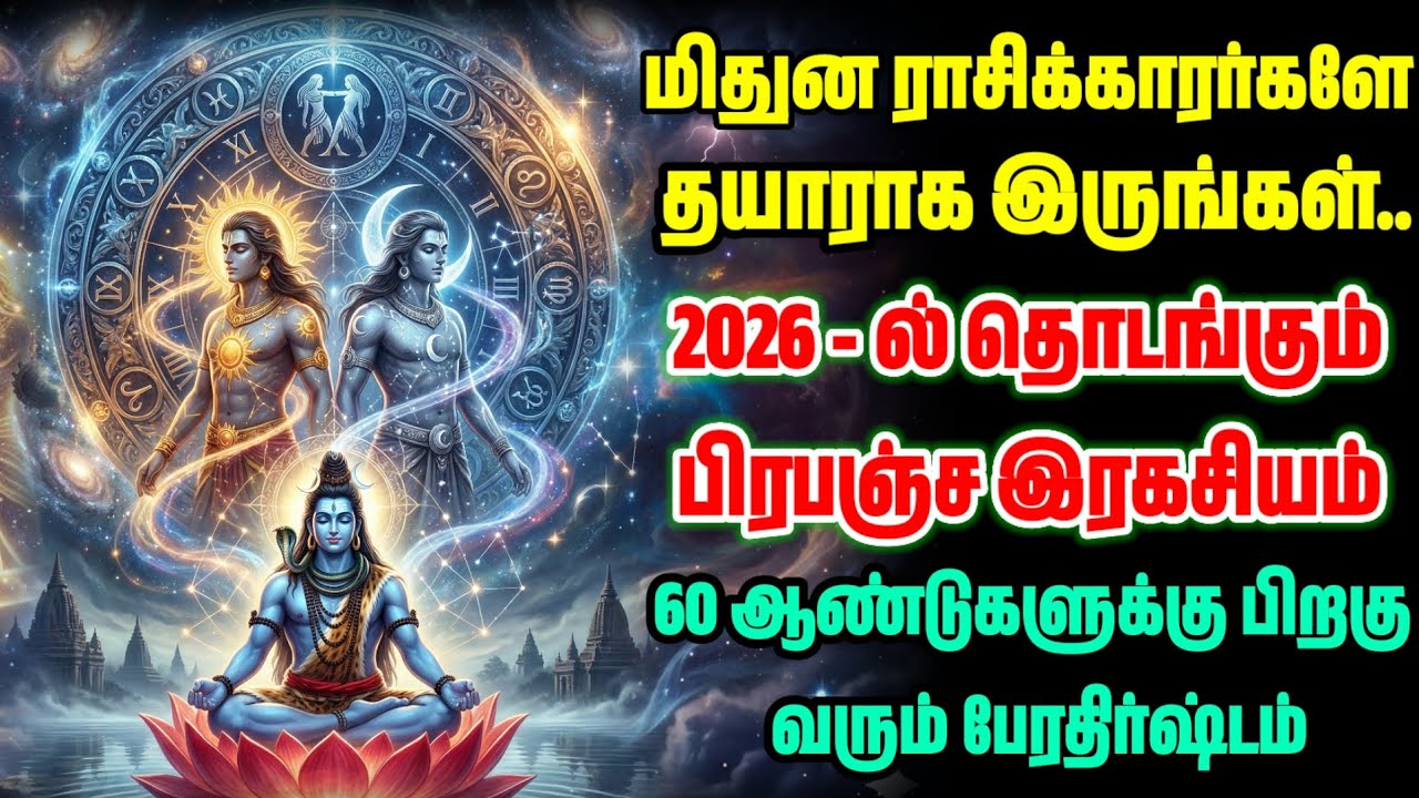 மிதுன ராசி: 60 வருட போராட்டத்திற்கு முற்றுப்புள்ளி! 2026-ல் உங்கள் தலைவிதியே மாறப்போகிறது!