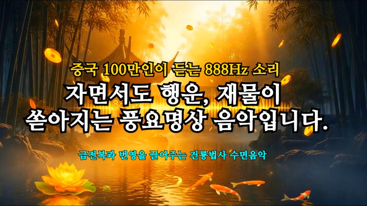자는 동안 돈이 들어옵니다 💰 잠들기 전 1번만 틀어두세요 | 황금 재물운 수면 명상 (1시간) #수면명상 #재물운 #금전복 #돈이들어오는명상 #황금재물운 #수면명상 #재물운명상