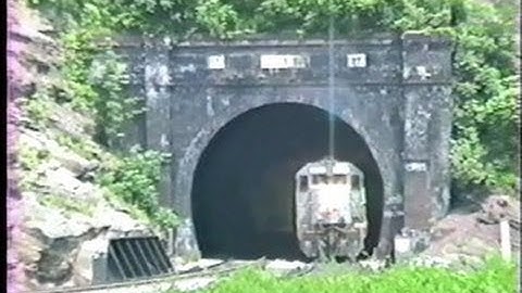 CSX-SDB-WM & Chessie powered trains in dynamic braking at Falls Cut tunnel in 1990...