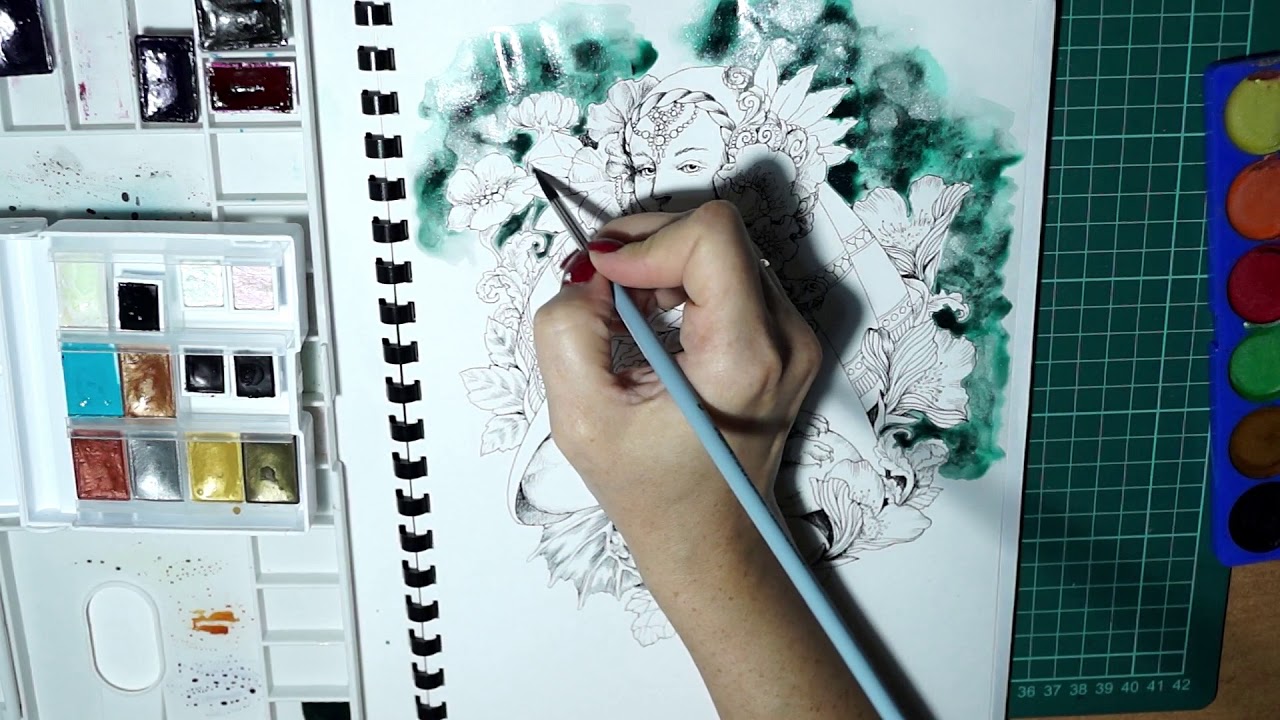 МК "Акварельный фон" в раскрасках антистресс