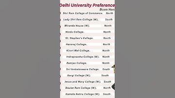 Delhi University Preference list for Bcom Hons