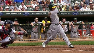 OAK@MIN: Lowrie grounds an RBI single into center