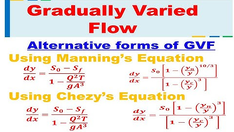 Alternative Forms of Differential Eq of GVF | Gradually Varied Flow | Hydraulics and Fluid Mechanics