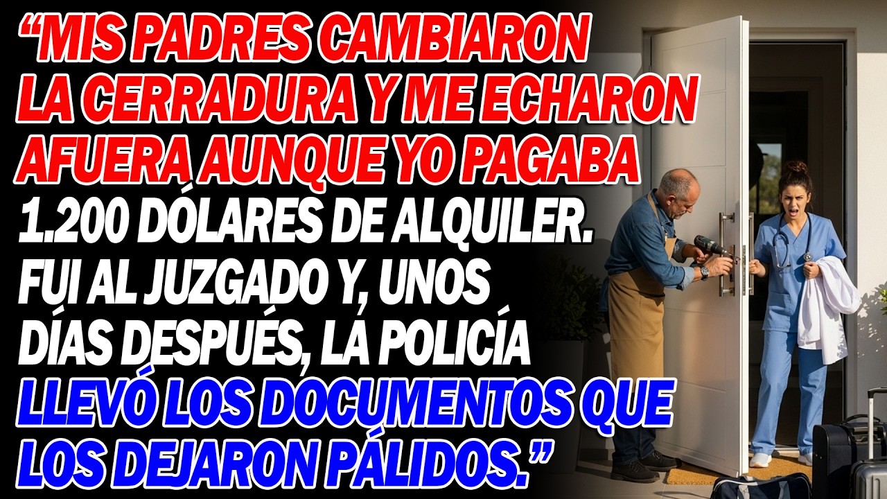 🔥Mis padres cambiaron la cerradura mientras trabajaba🔐 el final con la policía los dejó pálidos😮
