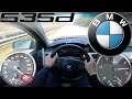 BMW E60 535d 2007 twin turbo POV TOP SPEED DRIVE on German AUTOBAHN MAX ACCELERATION(NO SPEED LIMIT)