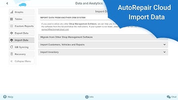 AutoRepair Cloud - Import Data