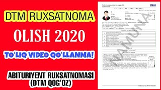 #DTM RUXSATNOMA OLISH || Дтм  Рухсатномасини Олиш 2020.