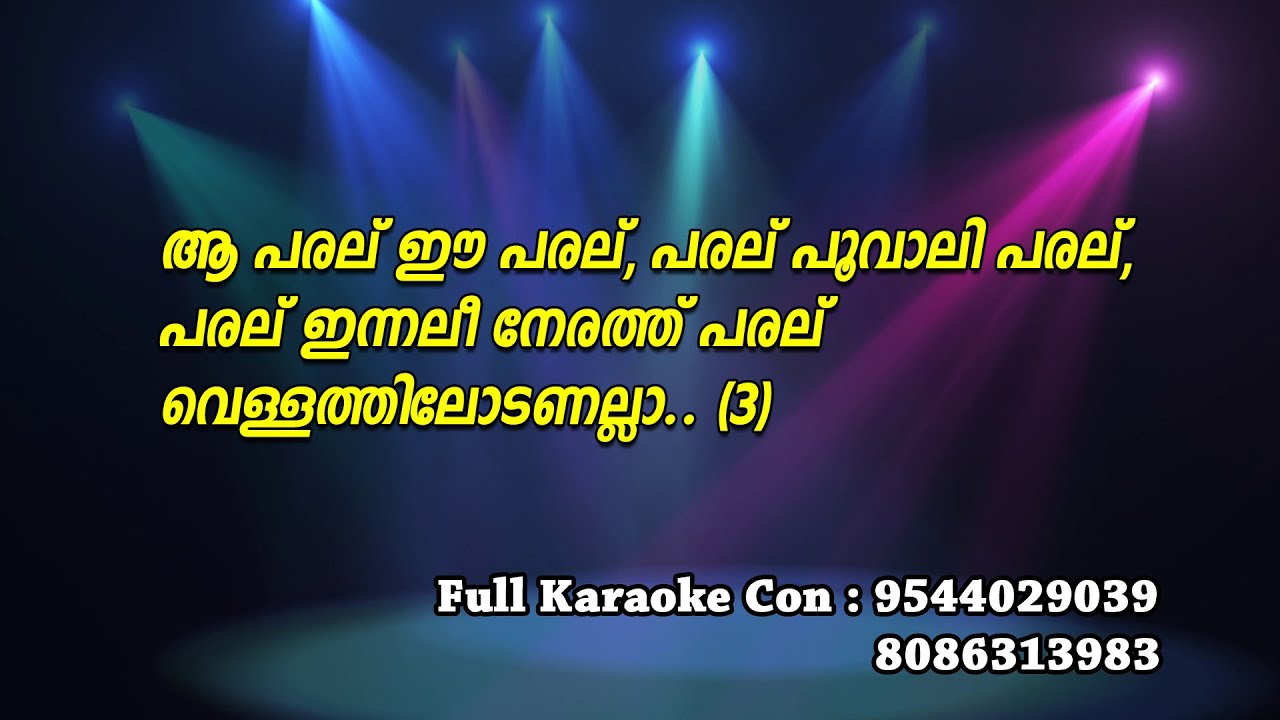 Aa Paralee Paralee Karaoke with Lyrics  Kalabhavan Mani Song