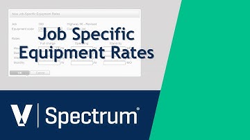 Spectrum Job Specific Equipment Rates