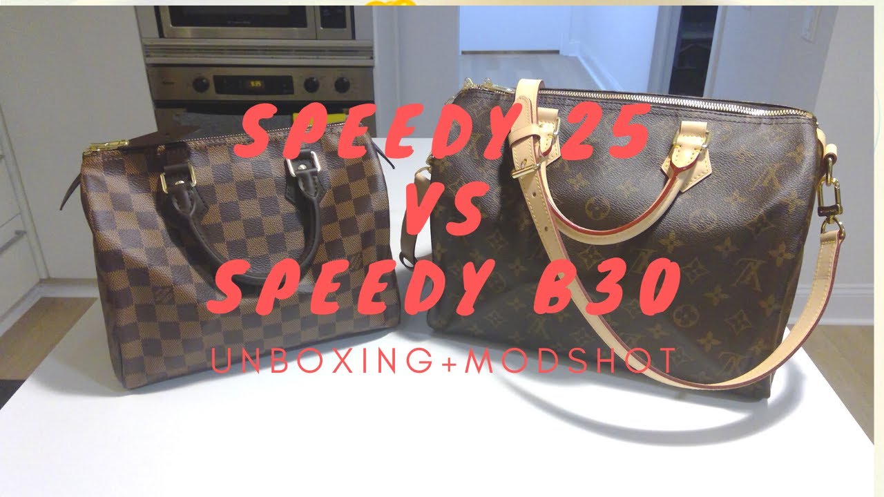 LOUIS VUITTON SPEEDY 25 VS B30 | UNBOXING+MODSHOTS+COMPARISON (which to keep?) - YouTube