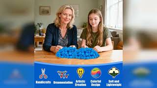 Overview: RAINFLOW Blue Pom Poms for Crafts - 800pcs Soft Fluffy Pompom Balls pompones para llav... screenshot 1
