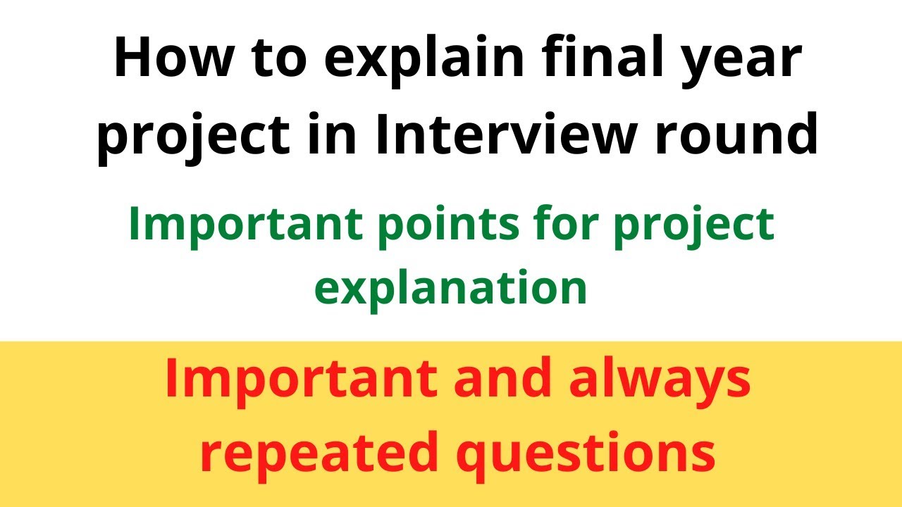 How to explain final year project in Interview Round @techlecture - YouTube